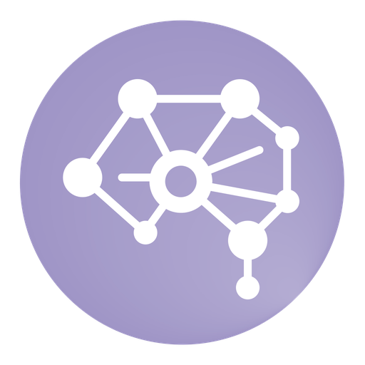Vivuscoin logo: a lavender disc with a white network of connected nodes